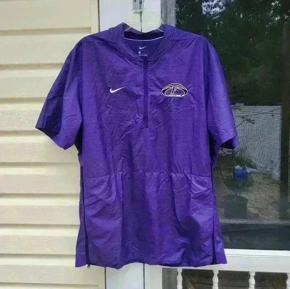 Nike FLETCHER Sideline Lockdown Half-Zip Jacket,LARGE Purple,Pockets Windbreaker - Picture 1 of 17